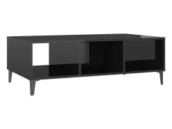 Mesa de centro madera contrachapada negro brillo 103,5x60x35cm