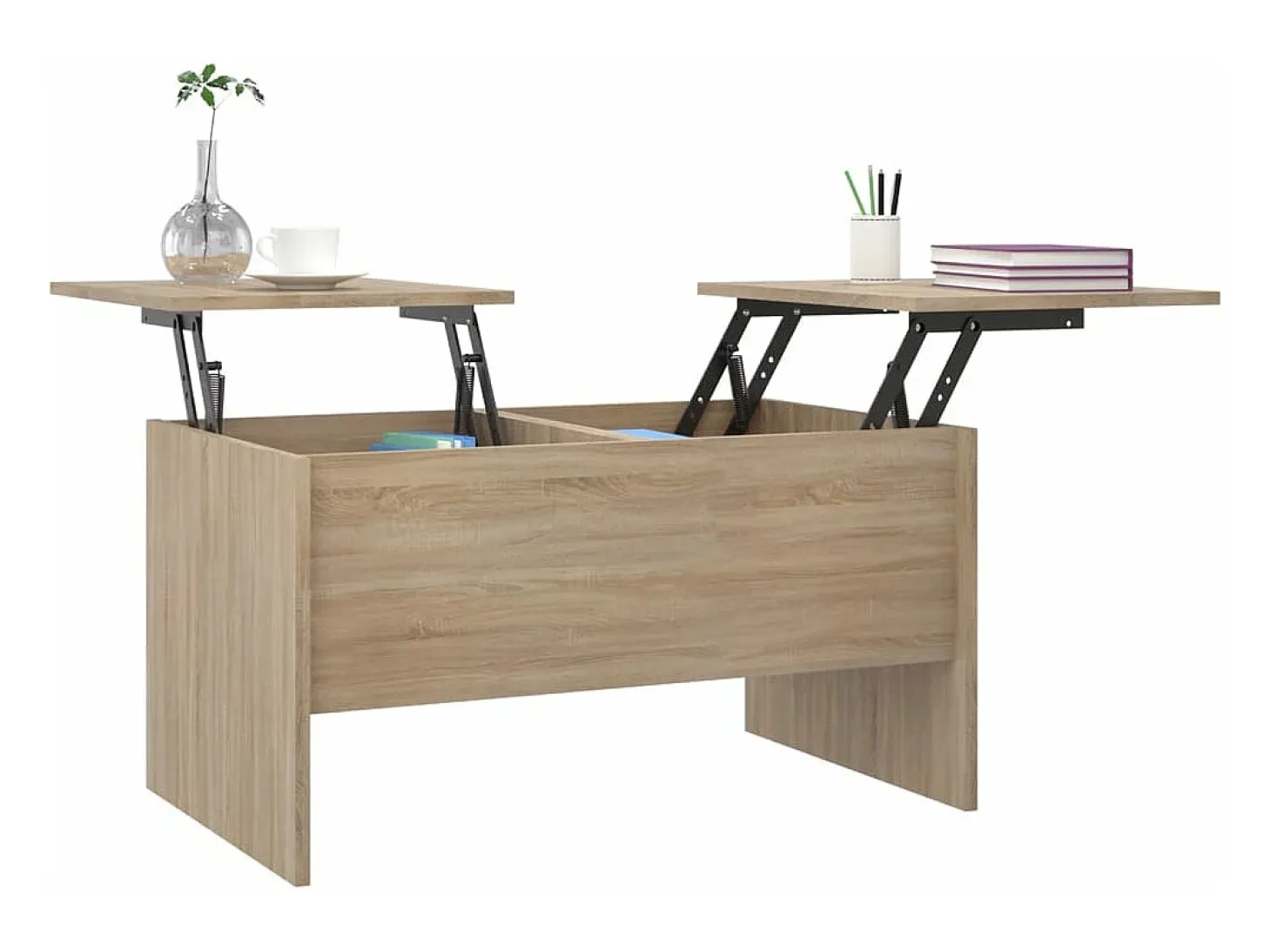 Mesa de centro madera contrachapada roble Sonoma 80x50,5x42,5cm