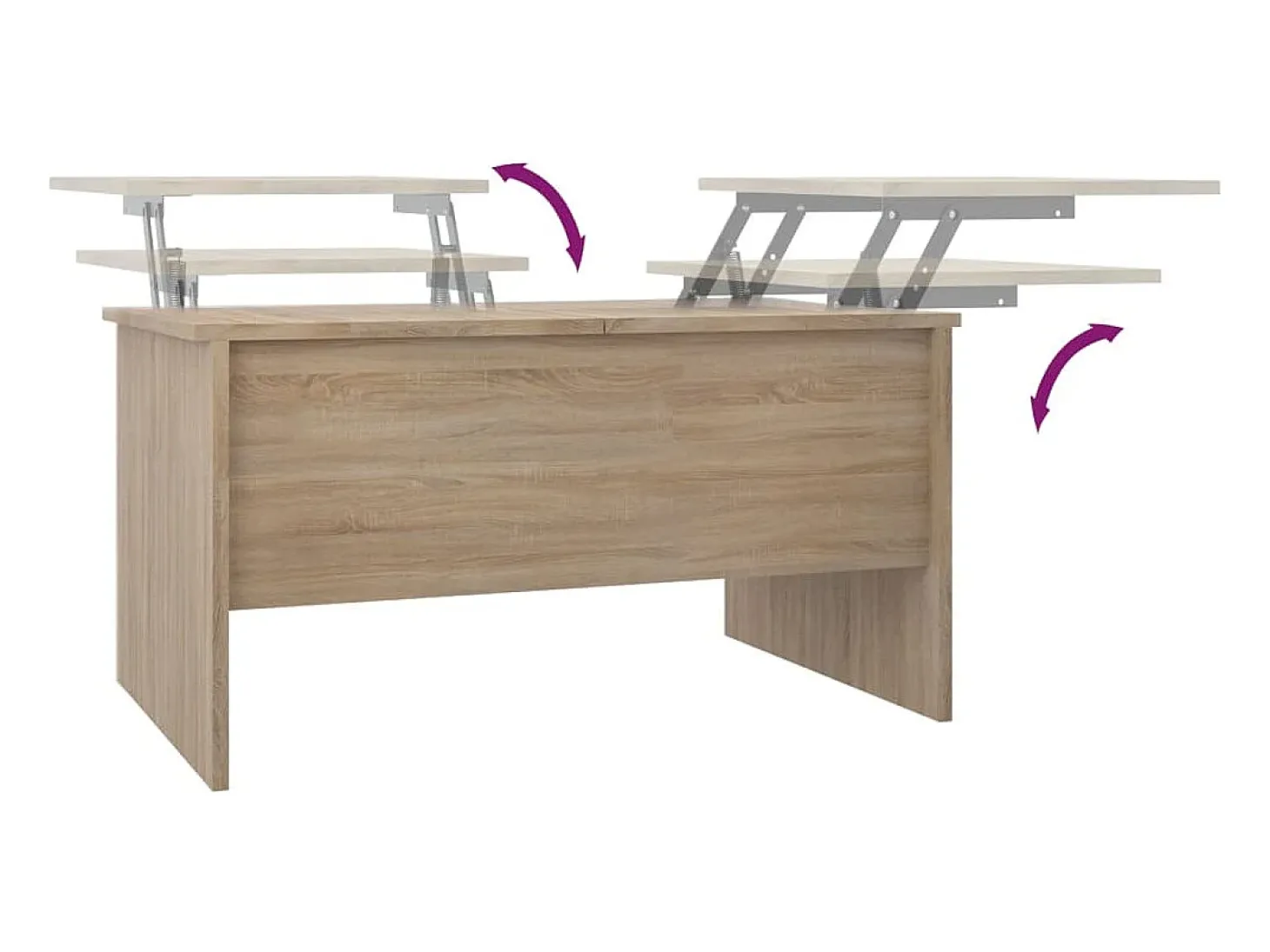 Mesa de centro madera contrachapada roble Sonoma 80x50,5x42,5cm