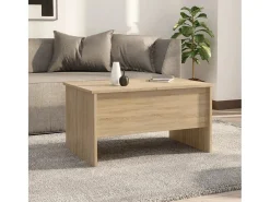 Mesa de centro madera contrachapada roble Sonoma 80x50,5x42,5cm