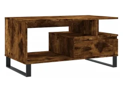 Mesa de centro madera contrachapada roble ahumado 90x49x45 cm