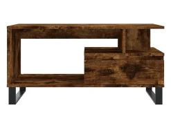 Mesa de centro madera contrachapada roble ahumado 90x49x45 cm