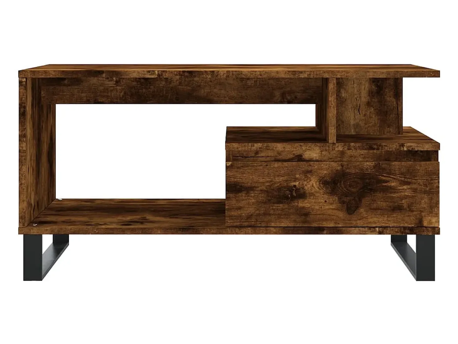 Mesa de centro madera contrachapada roble ahumado 90x49x45 cm