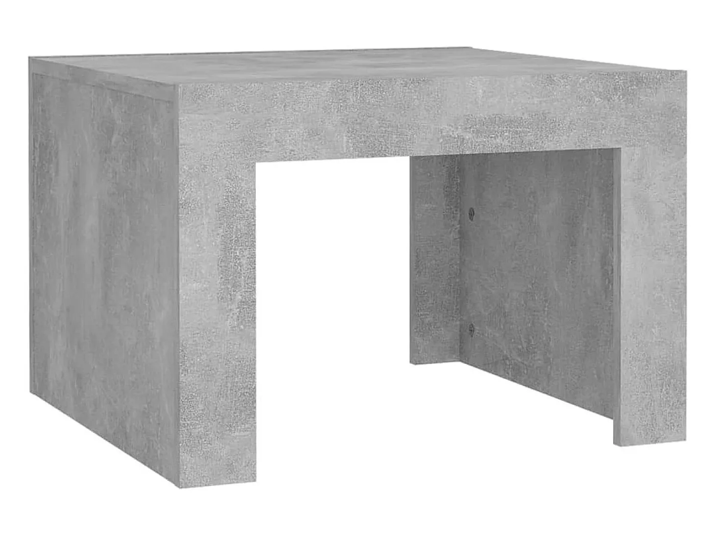 Mesa de centro madera contrachapada gris hormigón 50x50x35 cm