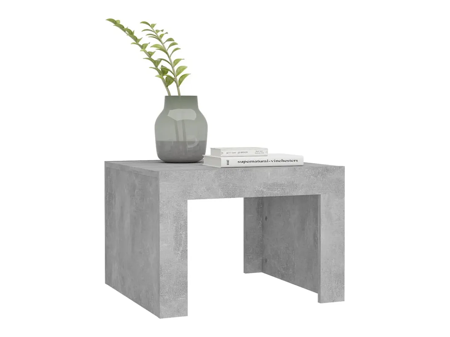 Mesa de centro madera contrachapada gris hormigón 50x50x35 cm