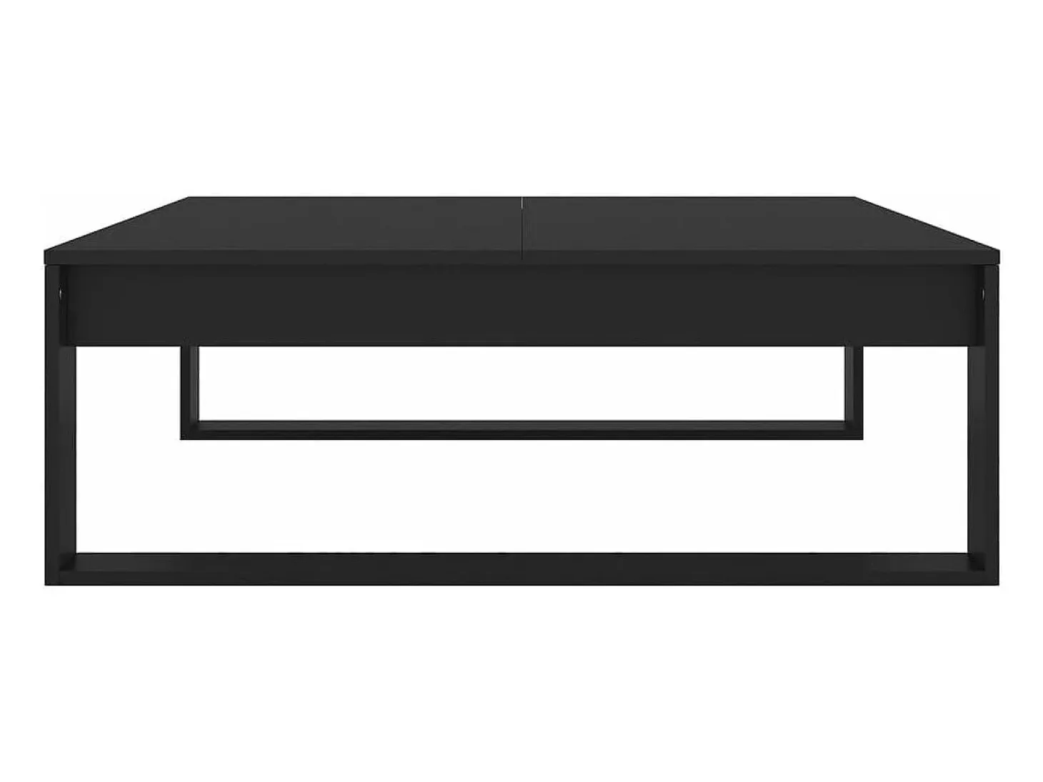 Mesa de centro madera contrachapada negro 100x100x35 cm