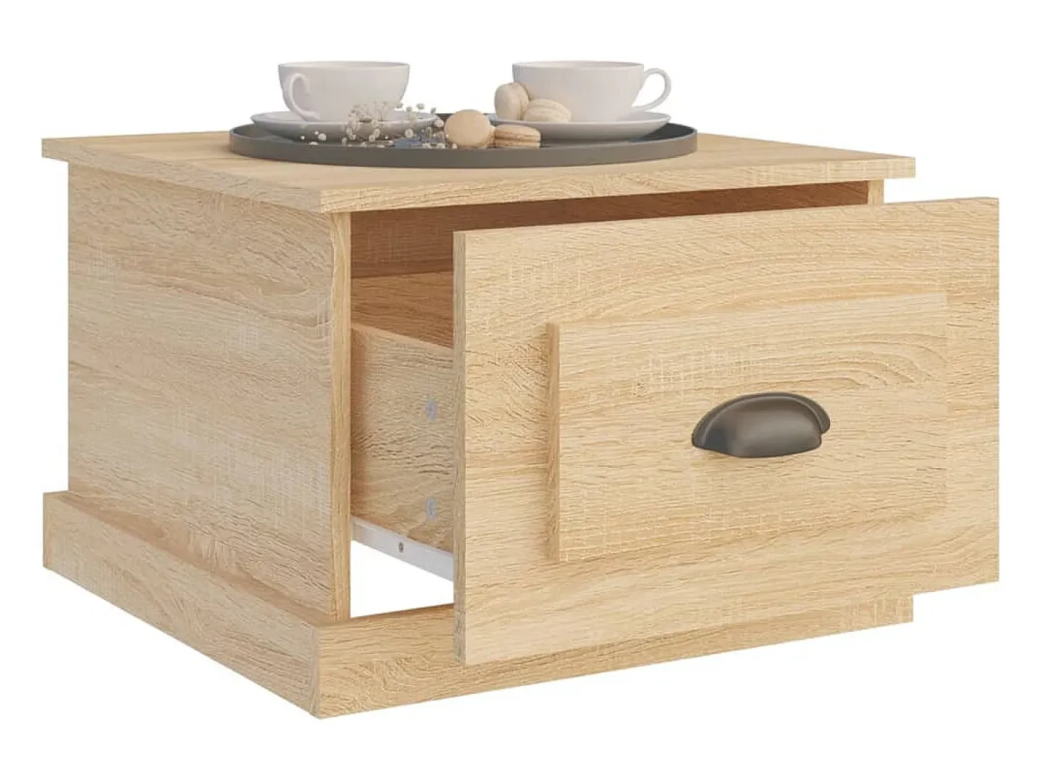 Mesa de centro madera contrachapada roble Sonoma 50x50x35 cm