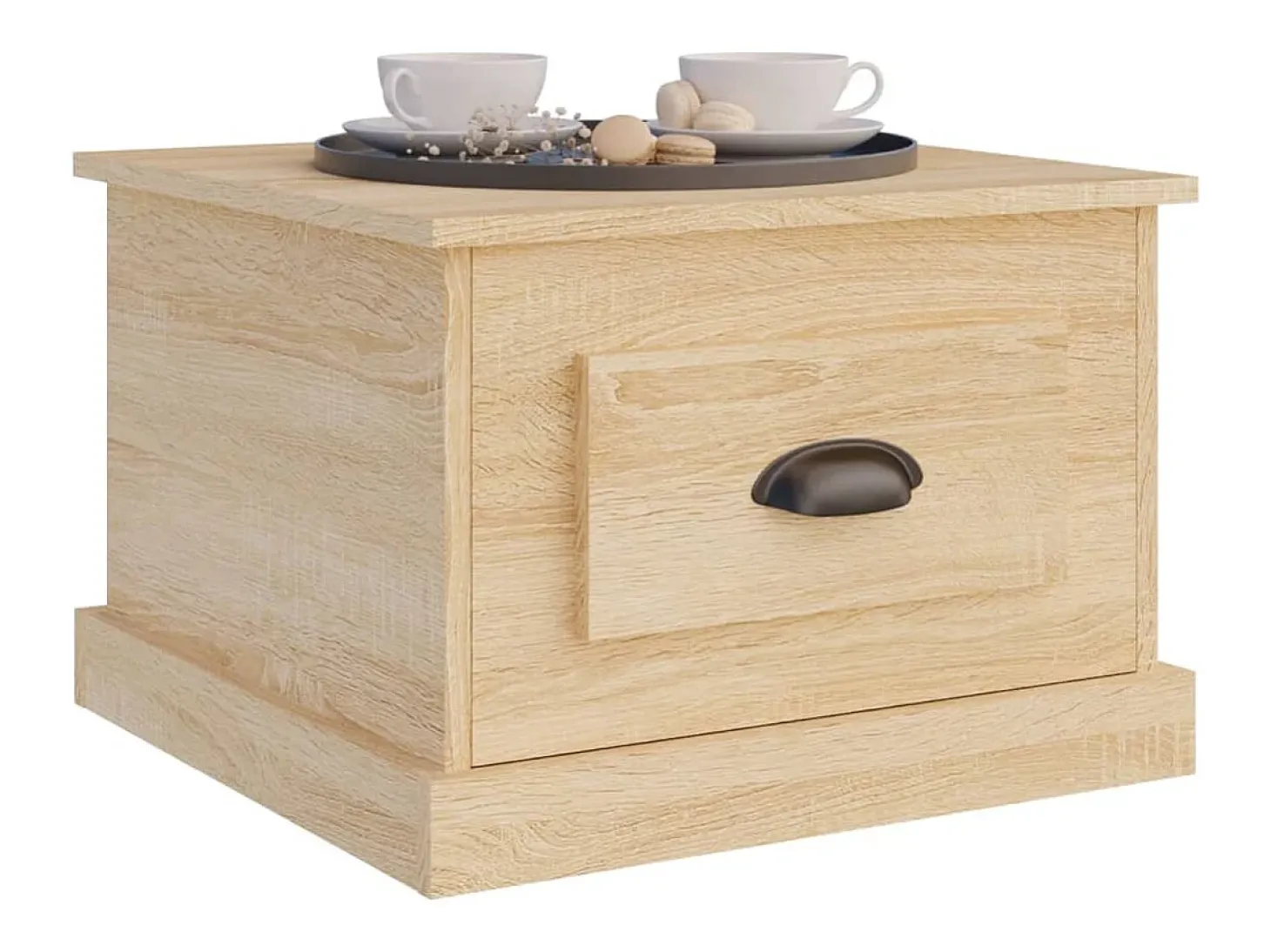 Mesa de centro madera contrachapada roble Sonoma 50x50x35 cm