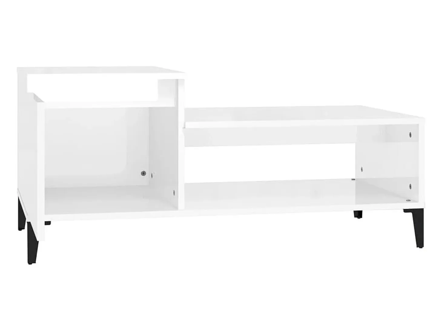 Mesa de centro madera contrachapada blanco brillo 100x50x45 cm