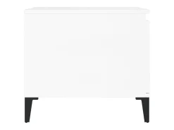 Mesa de centro madera contrachapada blanco brillo 100x50x45 cm