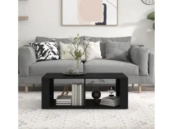 Mesa de centro madera contrachapada negro 100x50x36 cm