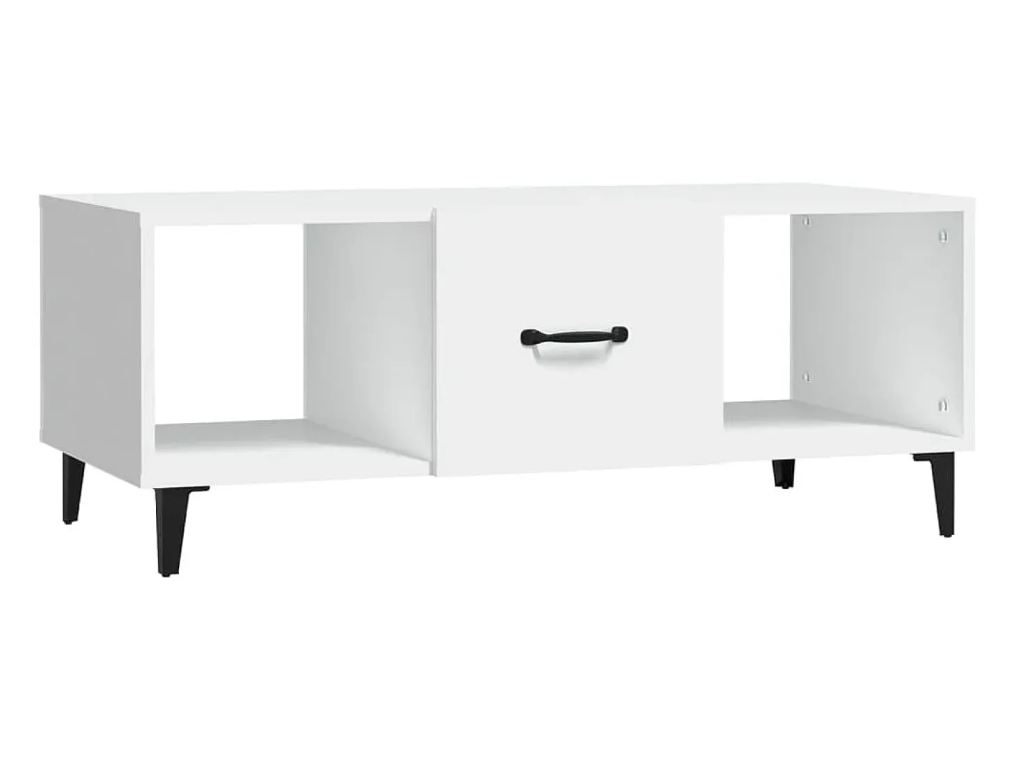 Mesa de centro madera contrachapada blanco 102x50x40 cm