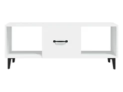 Mesa de centro madera contrachapada blanco 102x50x40 cm