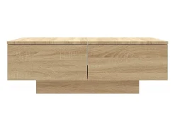 Mesa de centro madera contrachapada color roble 90x60x31 cm