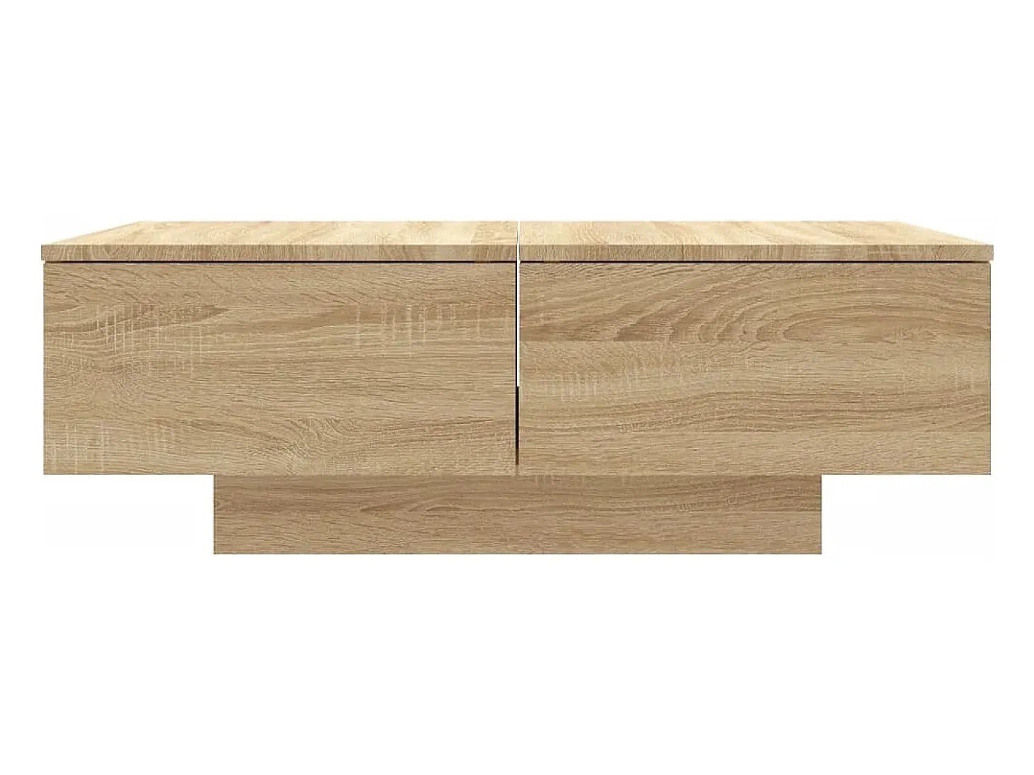 Mesa de centro madera contrachapada color roble 90x60x31 cm