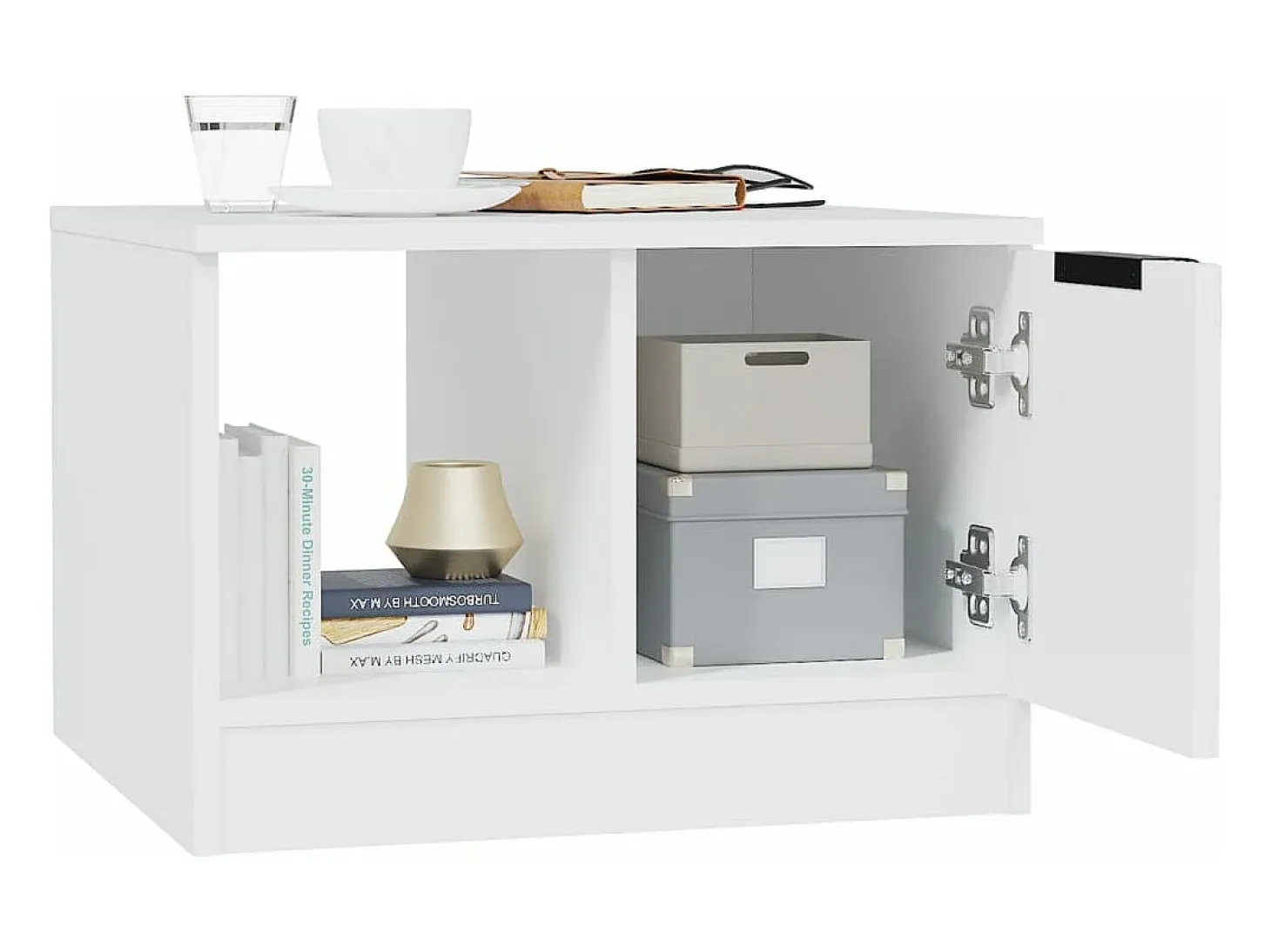 Mesa de centro madera contrachapada blanco 50x50x36 cm