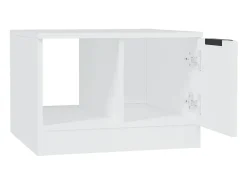 Mesa de centro madera contrachapada blanco 50x50x36 cm
