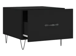 Mesa de centro madera contrachapada negro 50x50x40 cm