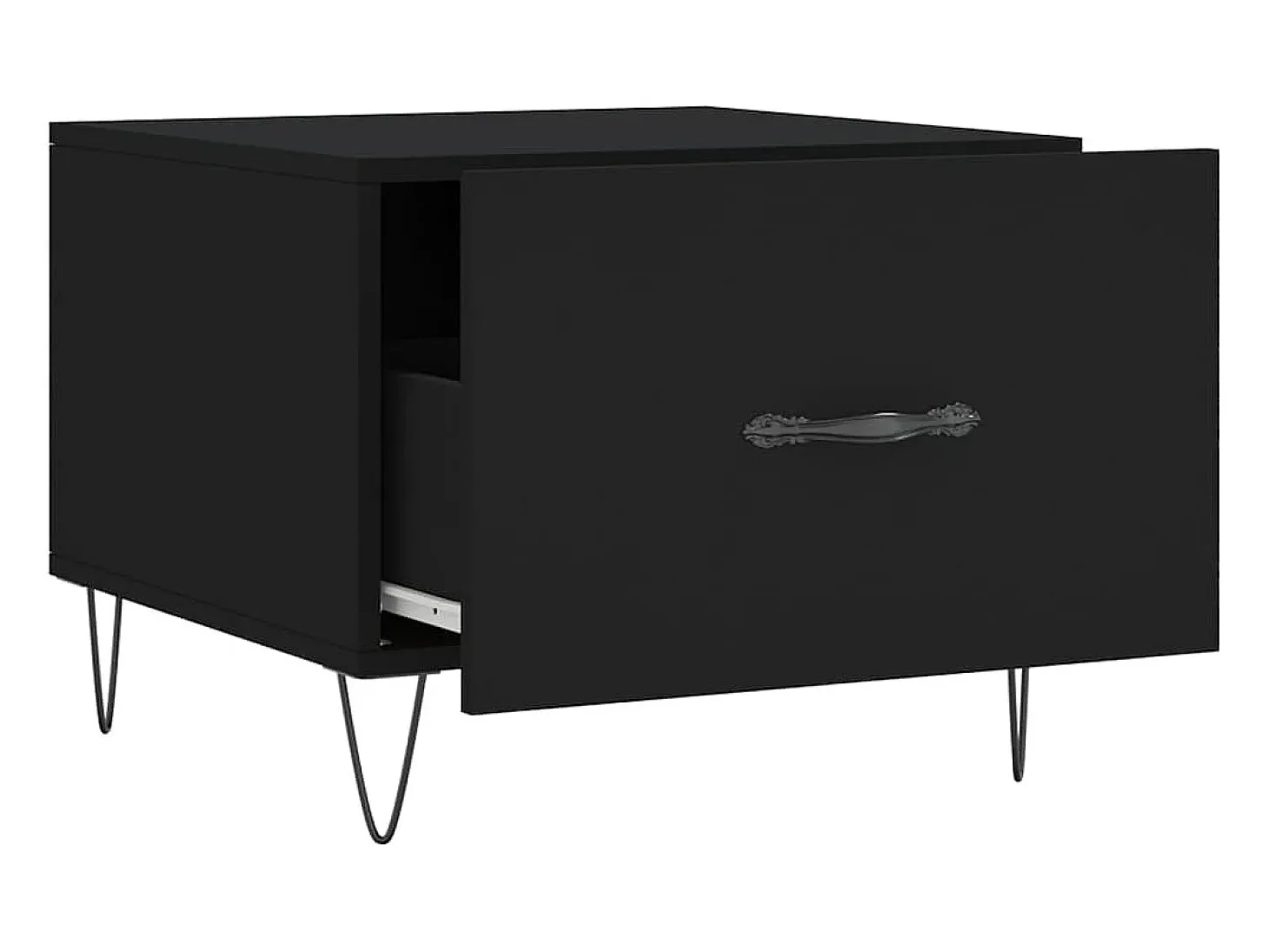 Mesa de centro madera contrachapada negro 50x50x40 cm
