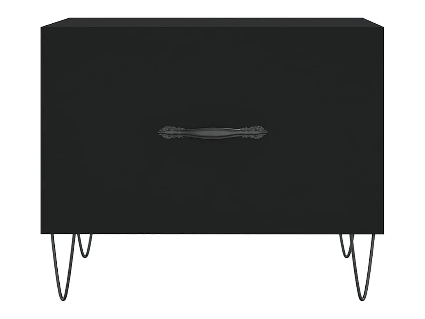 Mesa de centro madera contrachapada negro 50x50x40 cm