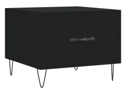 Mesa de centro madera contrachapada negro 50x50x40 cm