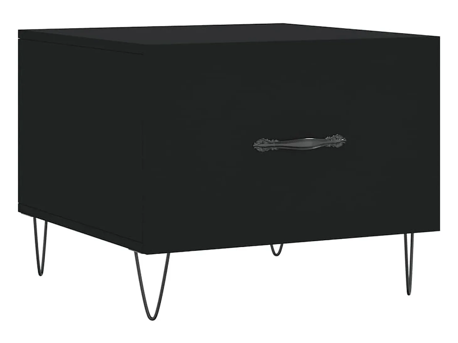 Mesa de centro madera contrachapada negro 50x50x40 cm