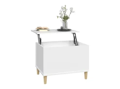 Mesa de centro madera contrachapada blanco 60x44,5x45 cm