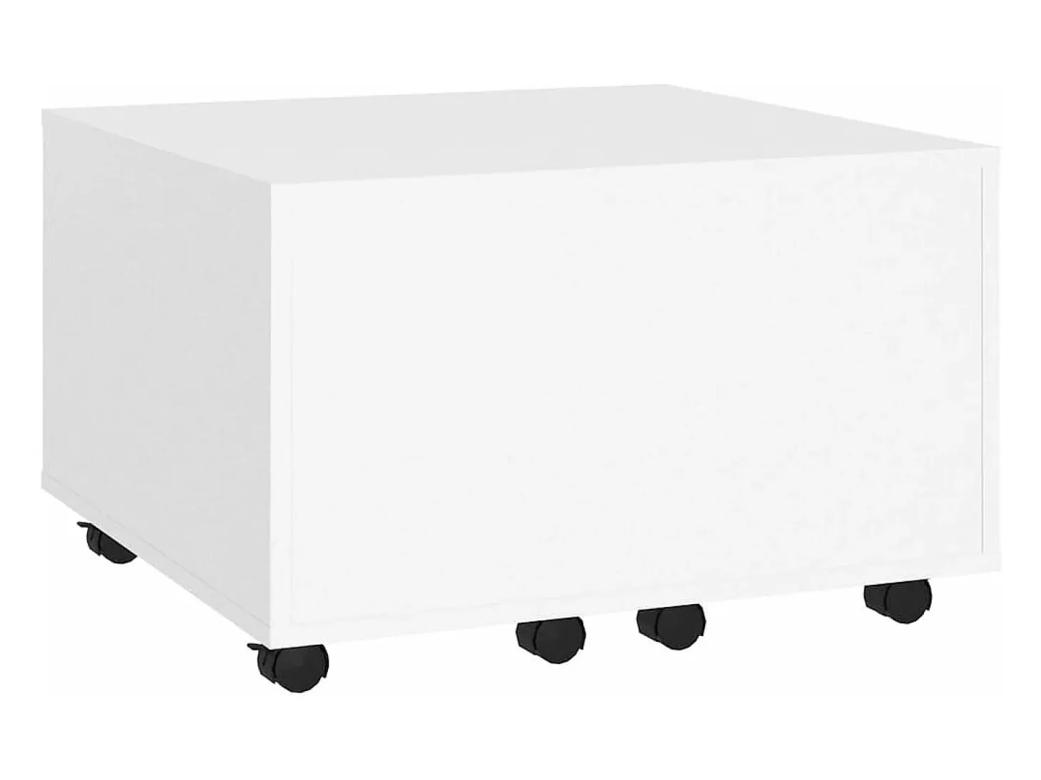 Mesa de centro madera contrachapada blanco 60x60x38 cm