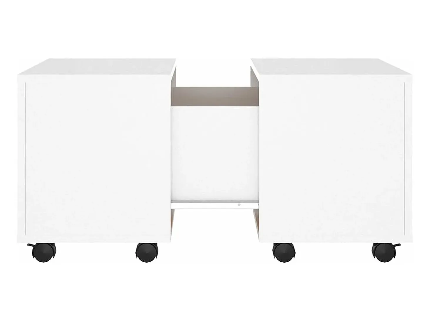 Mesa de centro madera contrachapada blanco 60x60x38 cm