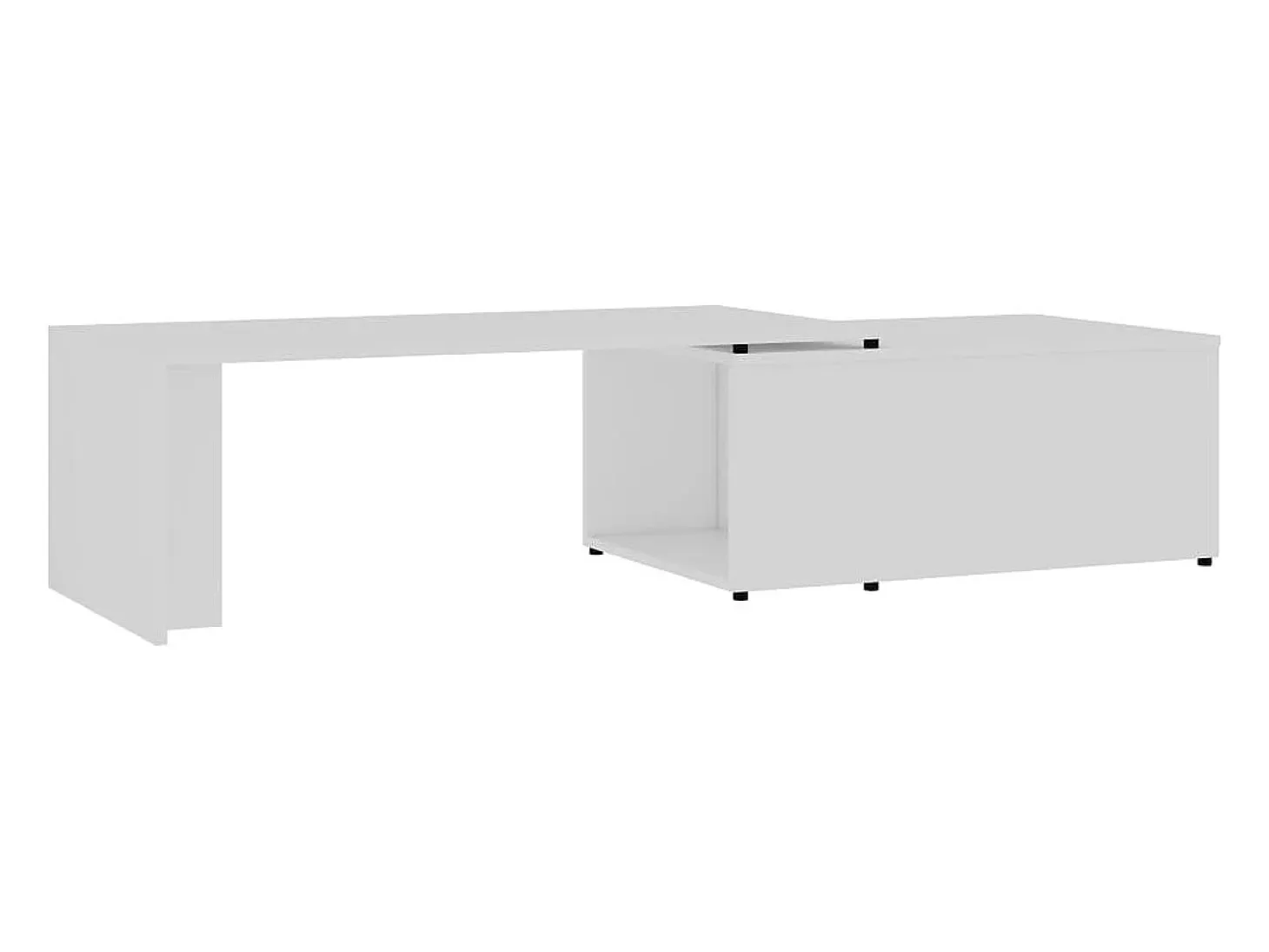 Mesa de centro madera contrachapada blanco 150x50x35 cm