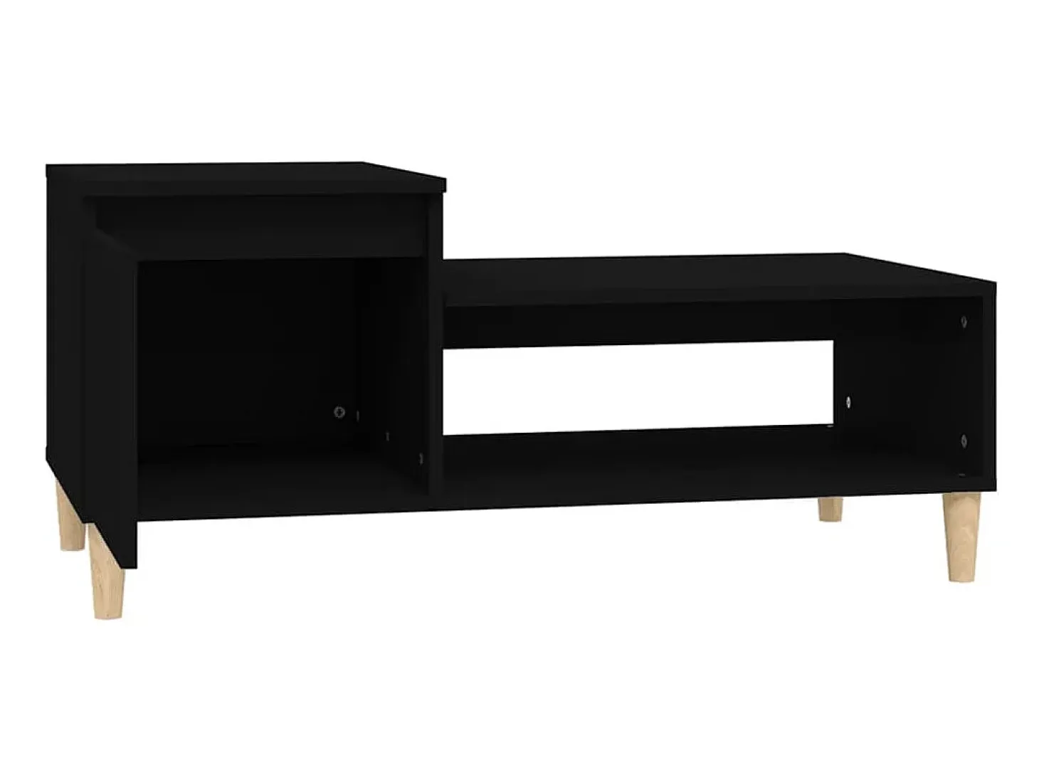 Mesa de centro madera contrachapada negro 100x50x45 cm