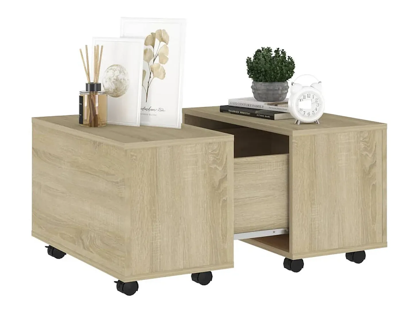Mesa de centro madera contrachapada roble Sonoma 60x60x38 cm