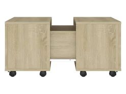 Mesa de centro madera contrachapada roble Sonoma 60x60x38 cm