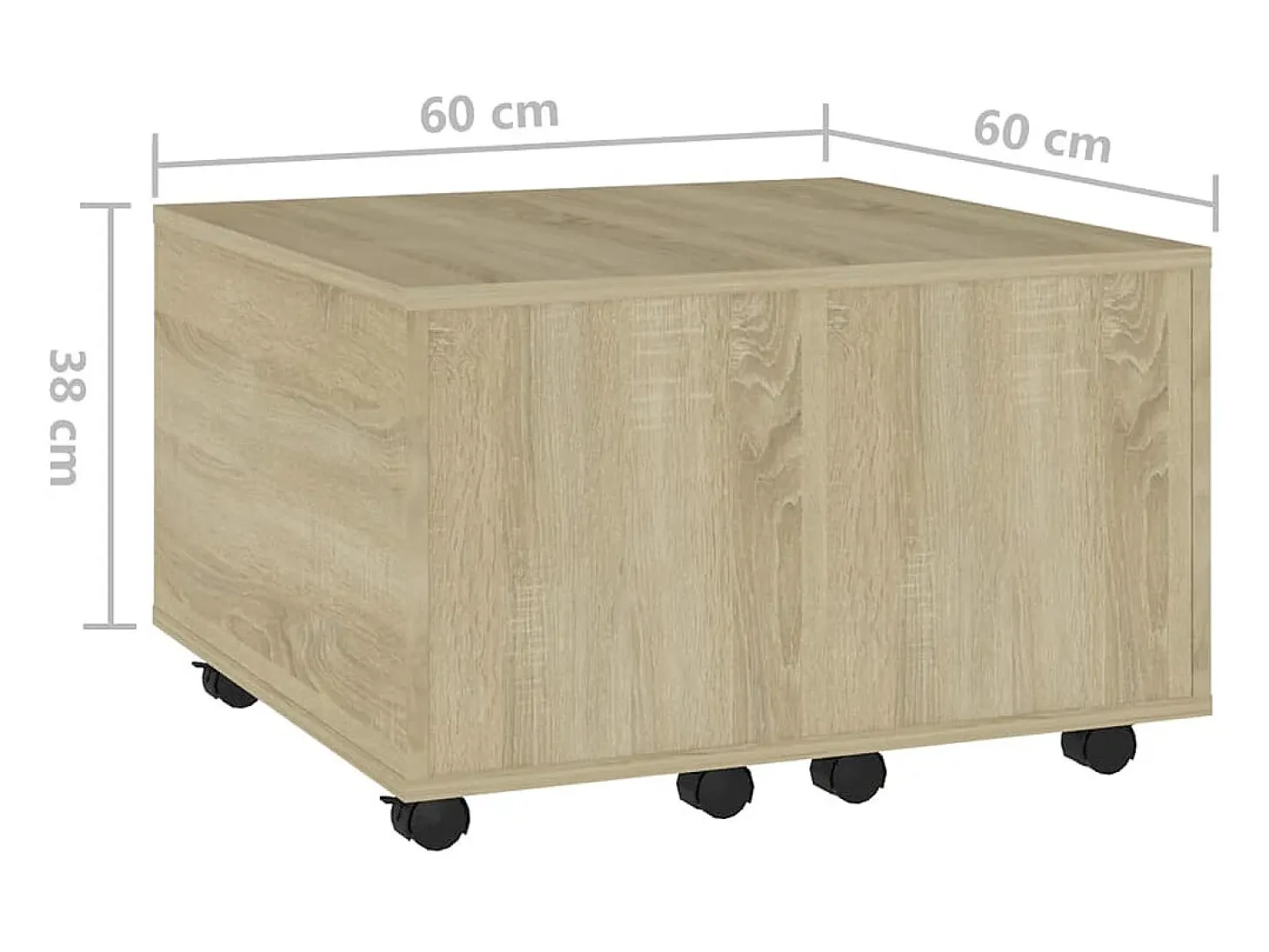 Mesa de centro madera contrachapada roble Sonoma 60x60x38 cm