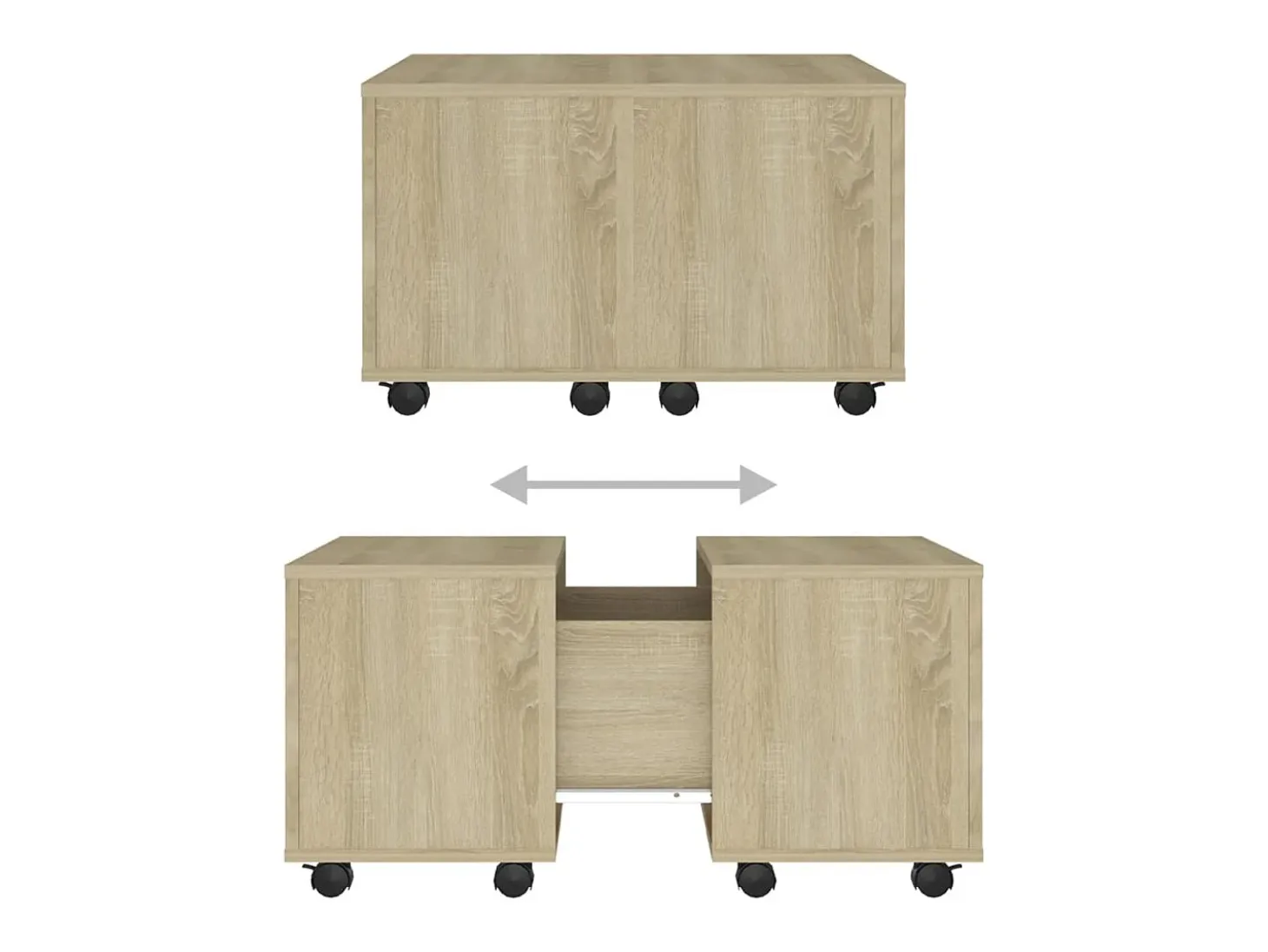 Mesa de centro madera contrachapada roble Sonoma 60x60x38 cm