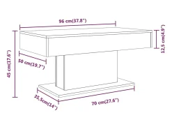 Mesa de centro madera contrachapada roble ahumado 96x50x45 cm