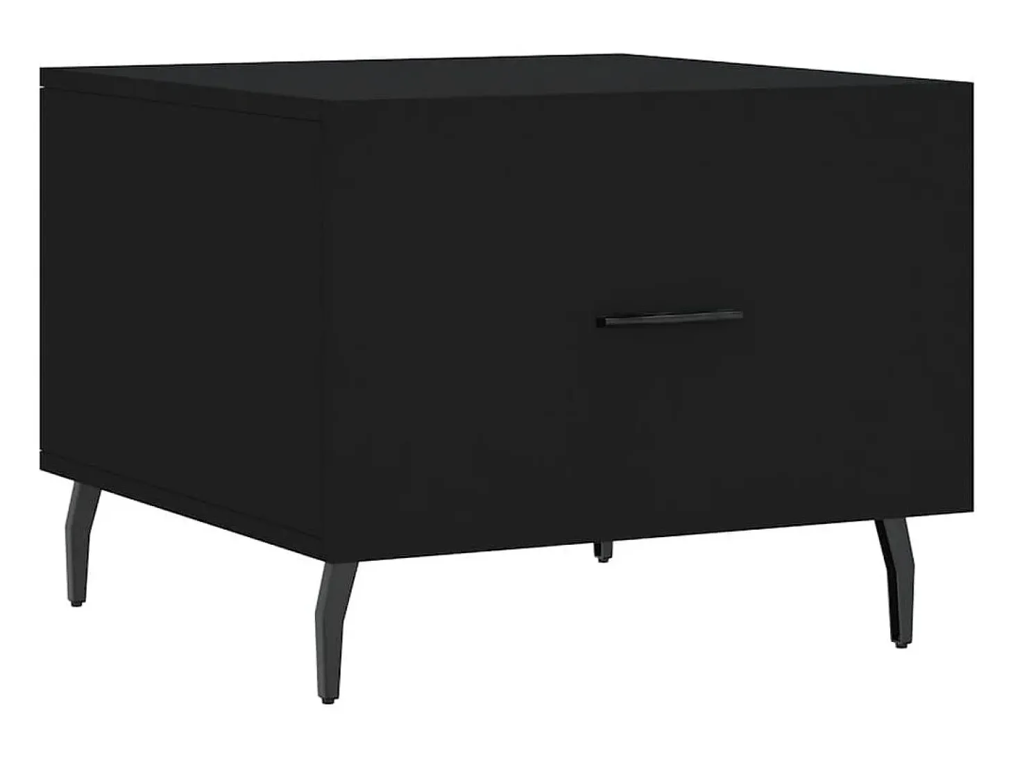 Mesa de centro madera contrachapada negro 50x50x40 cm
