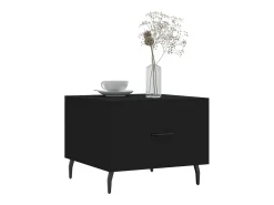 Mesa de centro madera contrachapada negro 50x50x40 cm