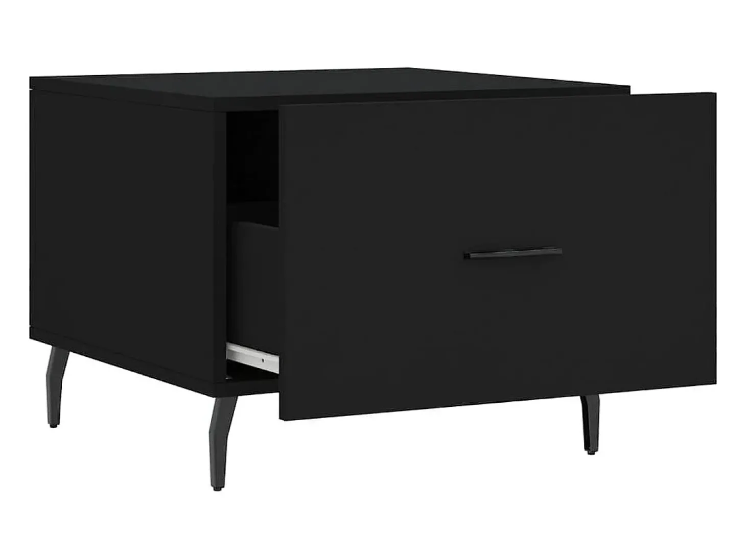 Mesa de centro madera contrachapada negro 50x50x40 cm
