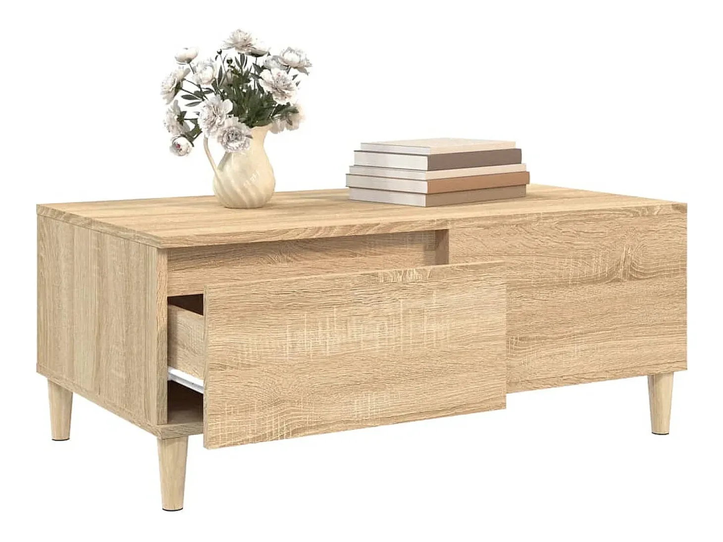 Mesa de centro madera contrachapada roble Sonoma 90x50x36,5 cm
