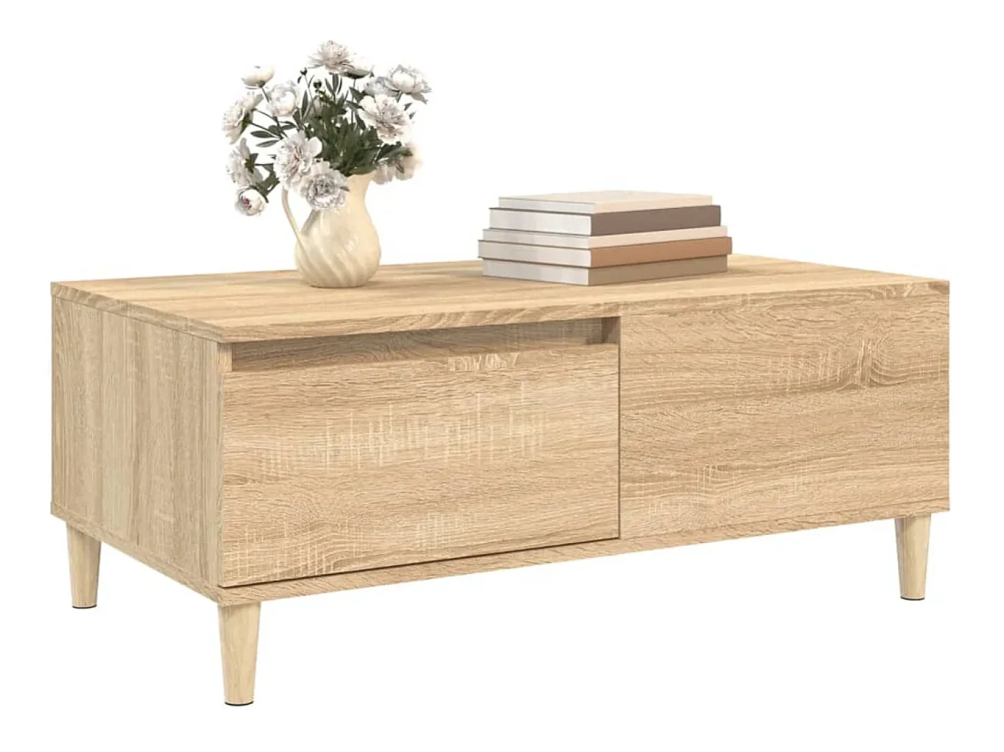 Mesa de centro madera contrachapada roble Sonoma 90x50x36,5 cm
