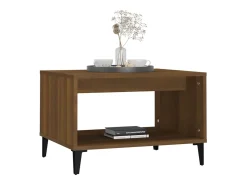 Mesa de centro madera contrachapada marrón roble 60x50x40 cm