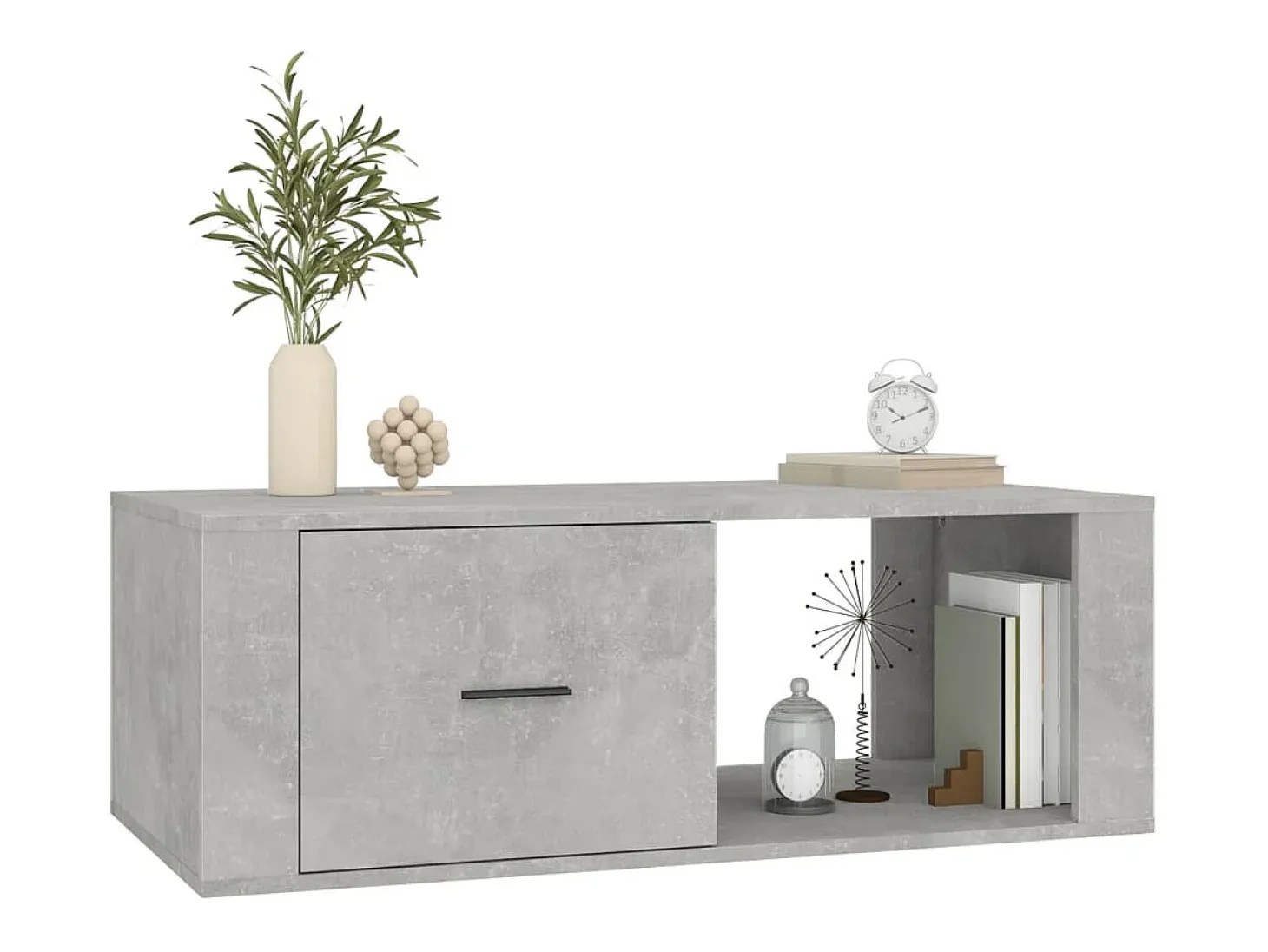 Mesa de centro madera contrachapada gris hormigón 100x50,5x35cm