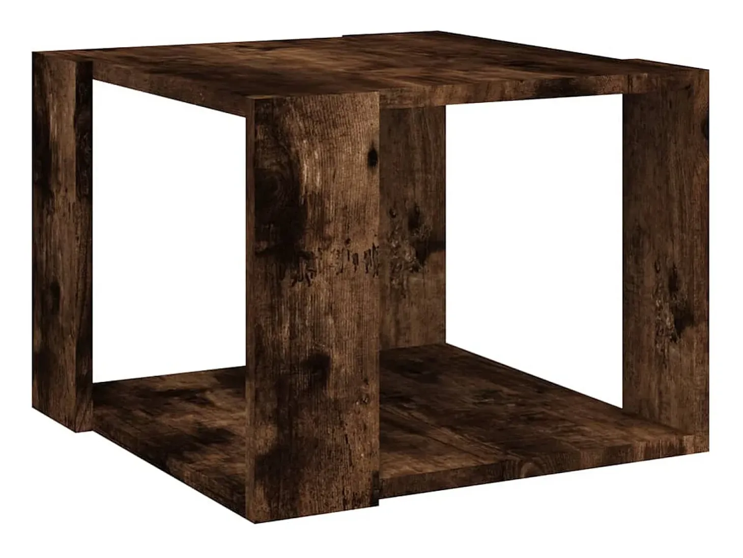 Mesa de centro madera contrachapada roble ahumado 40x40x30 cm