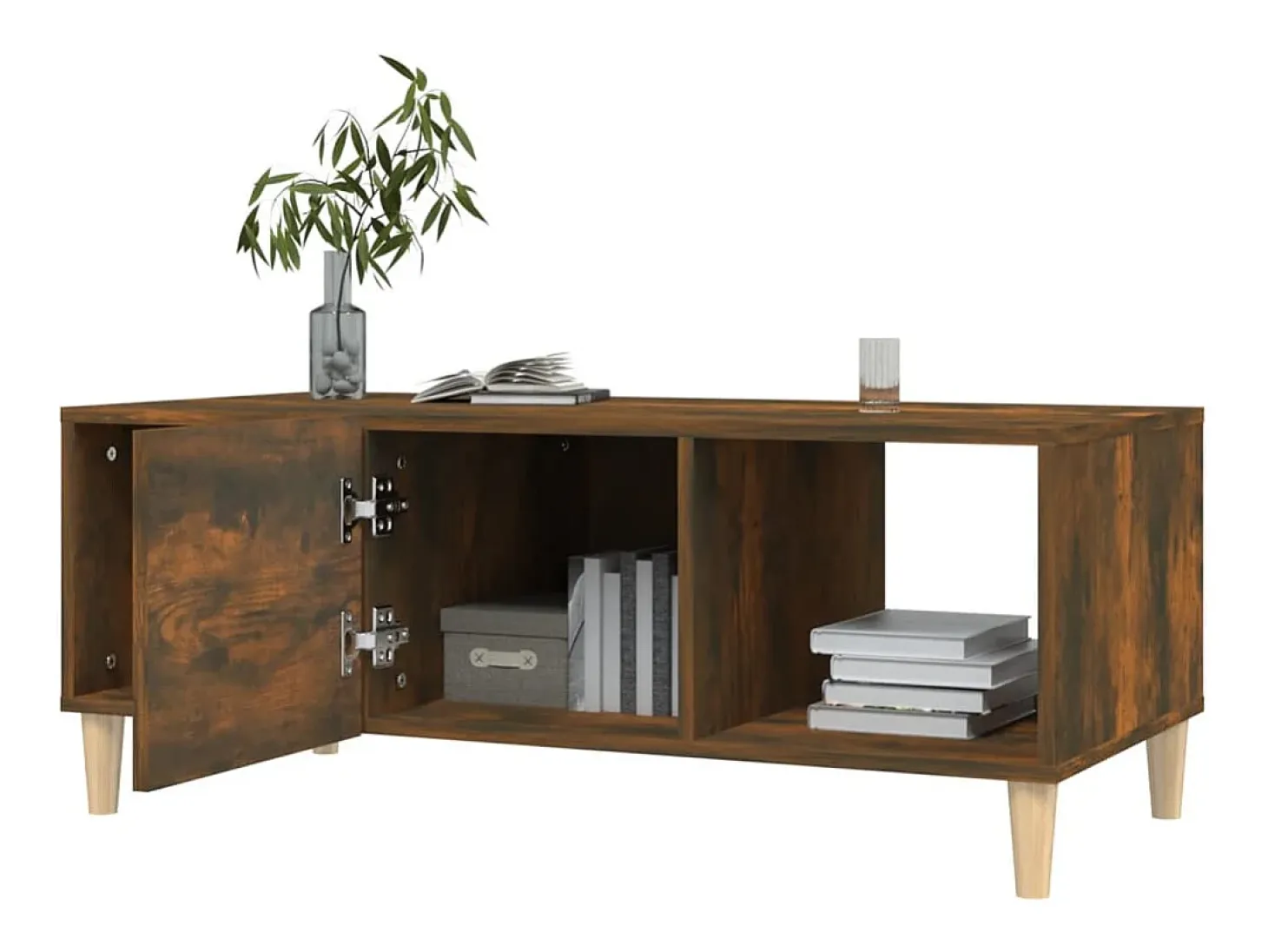 Mesa de centro madera contrachapada roble ahumado 102x50x40 cm