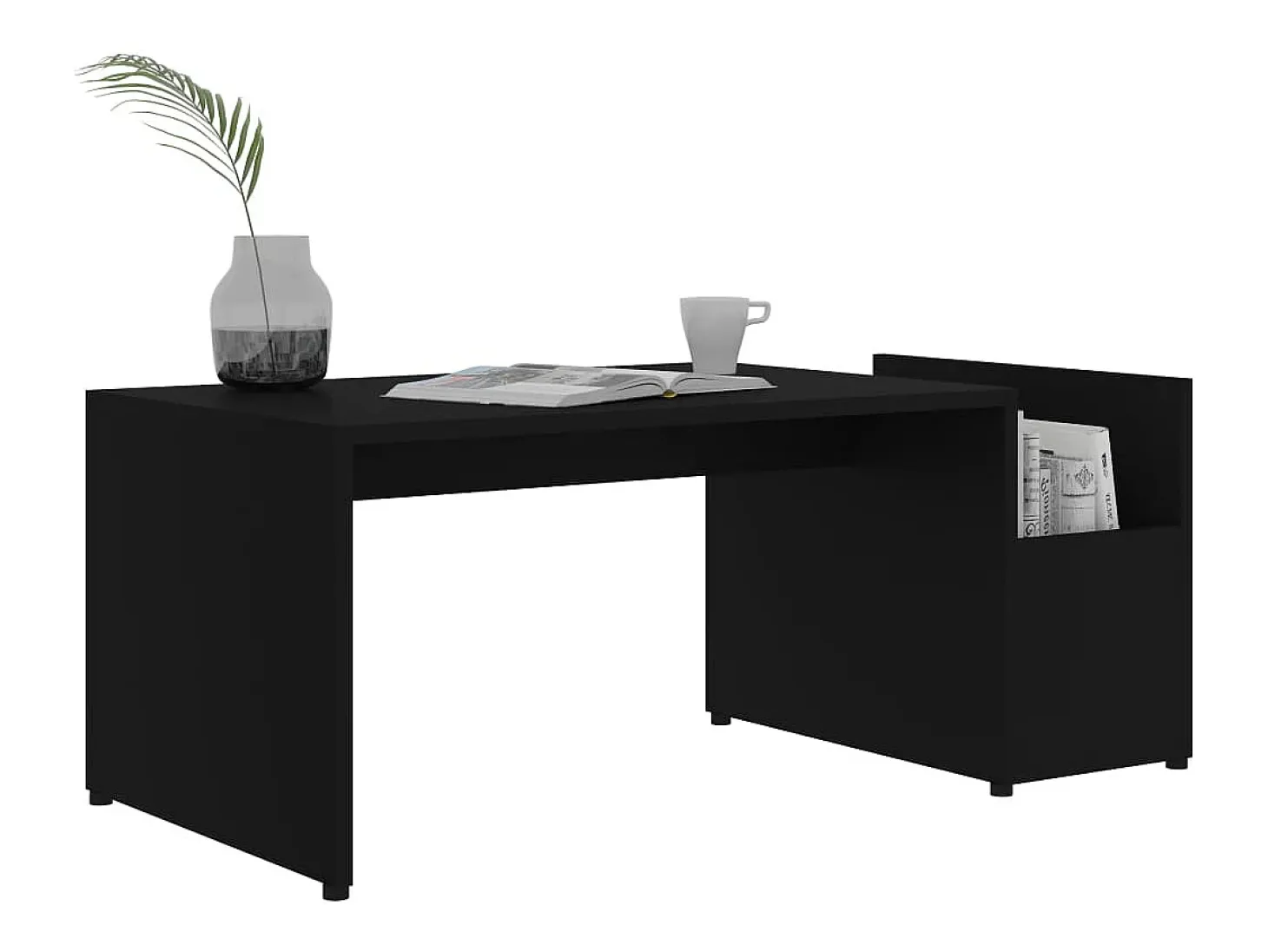 Mesa de centro madera contrachapada negro 90x45x35 cm
