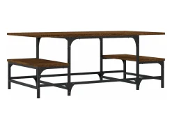 Mesa de centro madera contrachapada roble marrón 100x50,5x40 cm