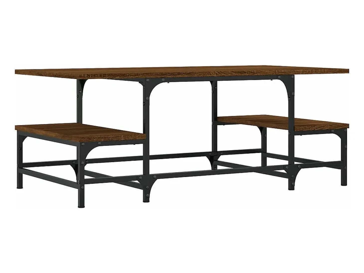 Mesa de centro madera contrachapada roble marrón 100x50,5x40 cm