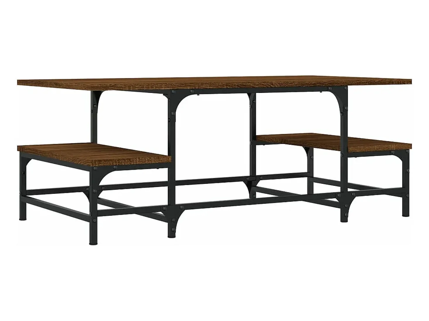 Mesa de centro madera contrachapada roble marrón 100x50,5x40 cm