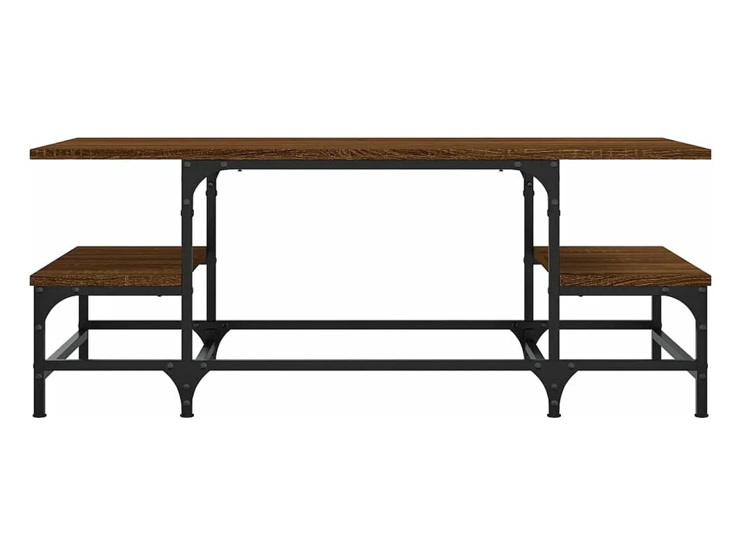 Mesa de centro madera contrachapada roble marrón 100x50,5x40 cm